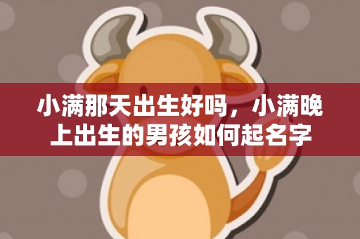 小满那天出生好吗，小满晚上出生的男孩如何起名字