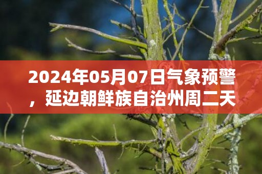 2024年05月07日气象预警，延边朝鲜族自治州周二天气预报 大部晴