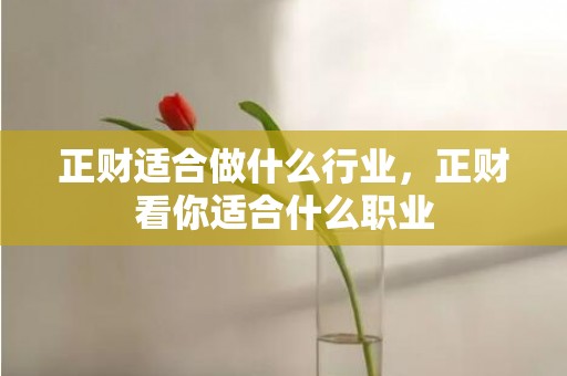 正财适合做什么行业，正财看你适合什么职业