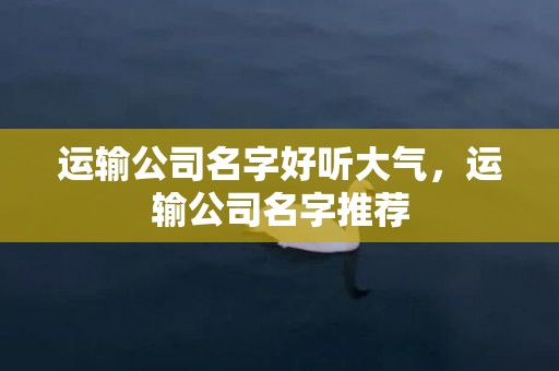 运输公司名字好听大气，运输公司名字推荐