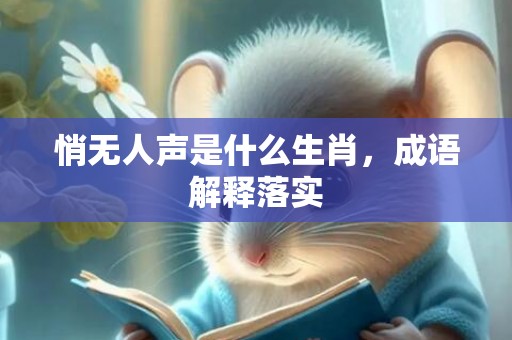悄无人声是什么生肖，成语解释落实
