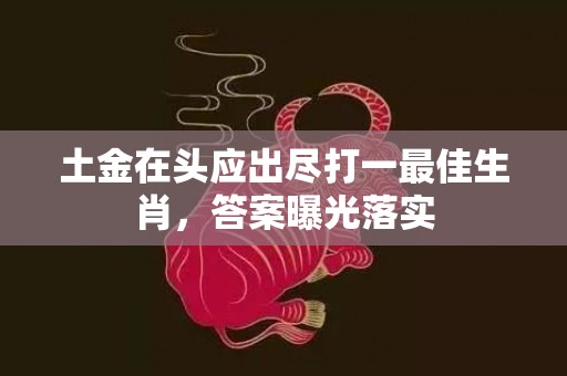 土金在头应出尽打一最佳生肖，答案曝光落实