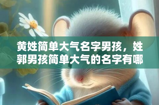 黄姓简单大气名字男孩，姓郭男孩简单大气的名字有哪些