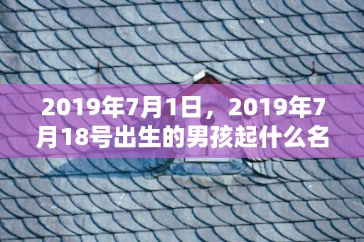2019年7月1日，2019年7月18号出生的男孩起什么名字比较好，五行属什么