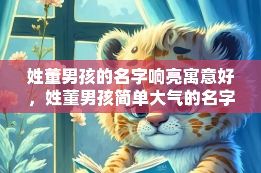 姓董男孩的名字响亮寓意好，姓董男孩简单大气的名字有哪些