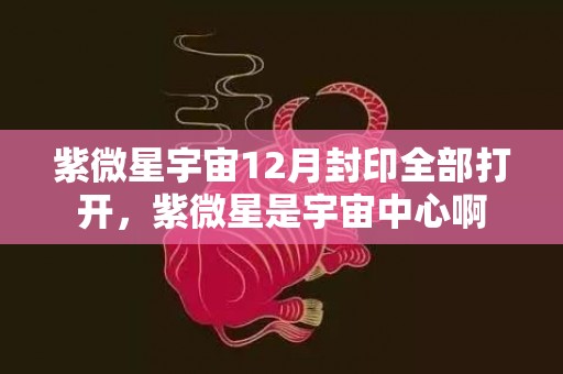 紫微星宇宙12月封印全部打开，紫微星是宇宙中心啊