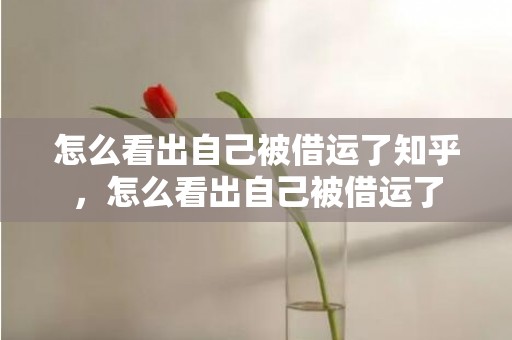 怎么看出自己被借运了知乎，怎么看出自己被借运了