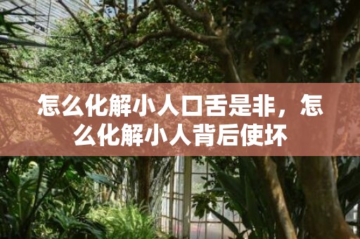 怎么化解小人口舌是非，怎么化解小人背后使坏