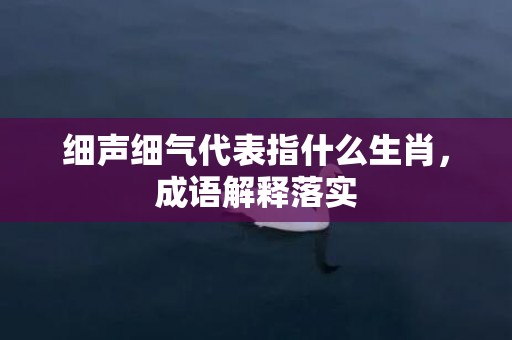 细声细气代表指什么生肖，成语解释落实