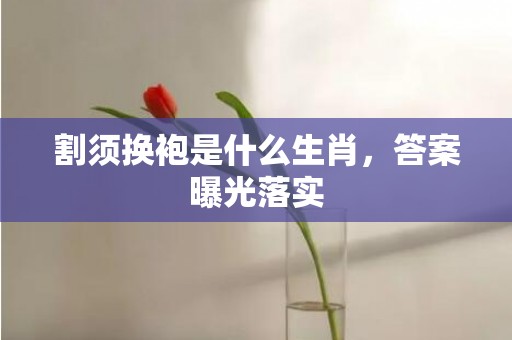 割须换袍是什么生肖，答案曝光落实