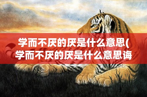 学而不厌的厌是什么意思(学而不厌的厌是什么意思诲人不倦的倦是什么意思)