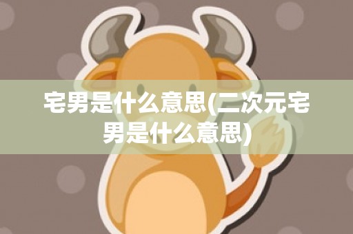 宅男是什么意思(二次元宅男是什么意思)