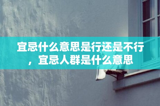 宜忌什么意思是行还是不行，宜忌人群是什么意思