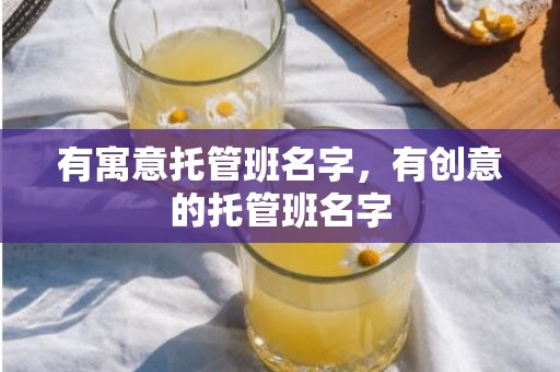 有寓意托管班名字，有创意的托管班名字