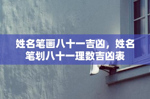 姓名笔画八十一吉凶，姓名笔划八十一理数吉凶表