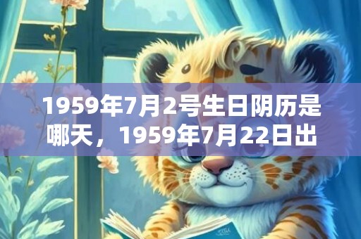 1959年7月2号生日阴历是哪天，1959年7月22日出生的人命好吗