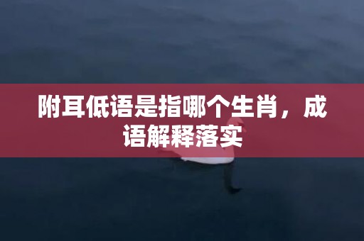 附耳低语是指哪个生肖，成语解释落实