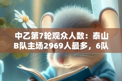 中乙第7轮观众人数：泰山B队主场2969人最多，6队主场未过千