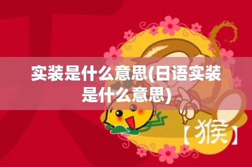 实装是什么意思(日语实装是什么意思)