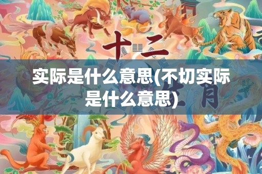 实际是什么意思(不切实际是什么意思)