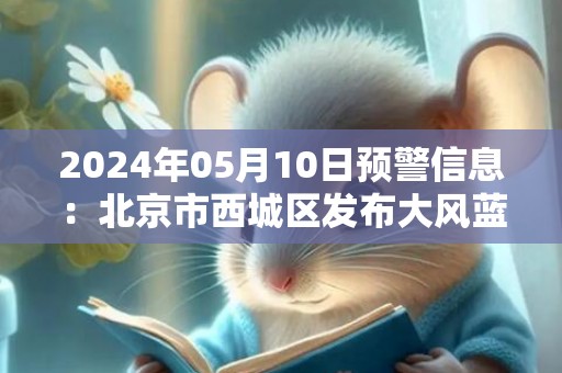2024年05月10日预警信息：北京市西城区发布大风蓝色预警