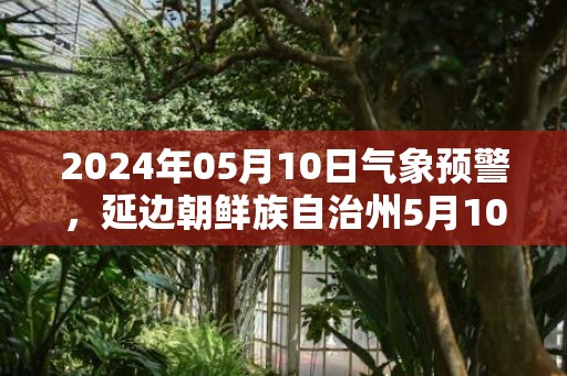 2024年05月10日气象预警，延边朝鲜族自治州5月10日周五晴最高气温21℃