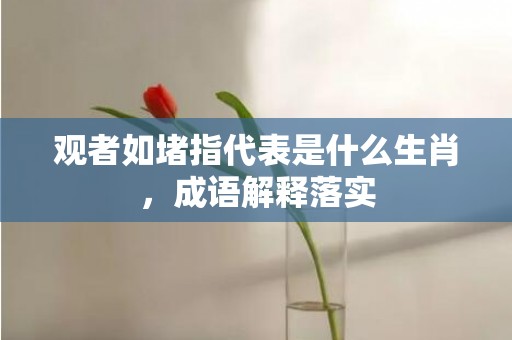 观者如堵指代表是什么生肖，成语解释落实