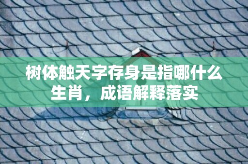 树体触天字存身是指哪什么生肖，成语解释落实