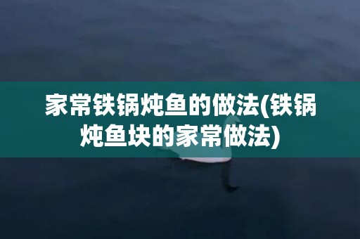 家常铁锅炖鱼的做法(铁锅炖鱼块的家常做法)