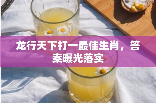 龙行天下打一最佳生肖，答案曝光落实
