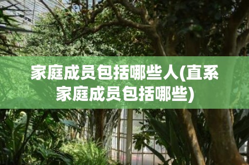 家庭成员包括哪些人(直系家庭成员包括哪些)