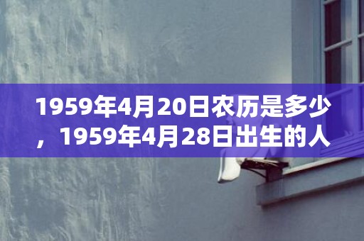 1959年4月20日农历是多少，1959年4月28日出生的人命好吗