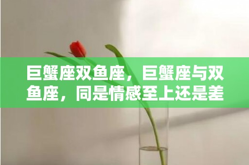 巨蟹座双鱼座，巨蟹座与双鱼座，同是情感至上还是差异万千？