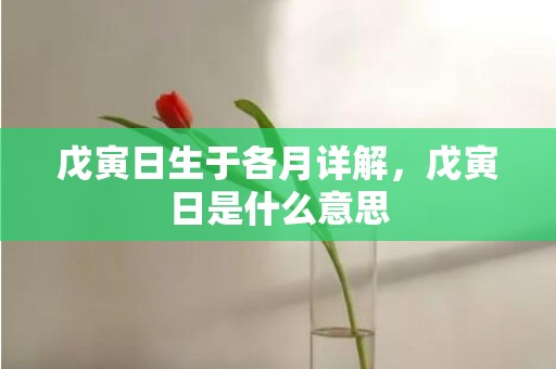 戊寅日生于各月详解，戊寅日是什么意思