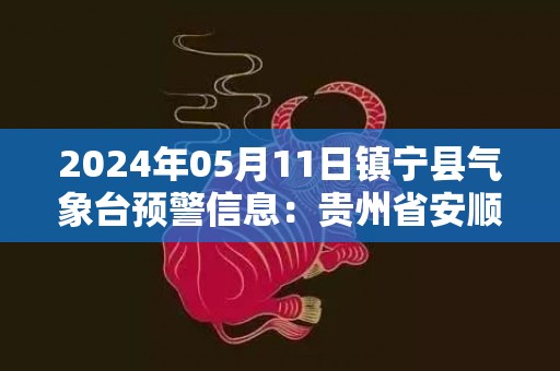 2024年05月11日镇宁县气象台预警信息：贵州省安顺市镇宁布依族苗族自治县发布冰雹橙色预警