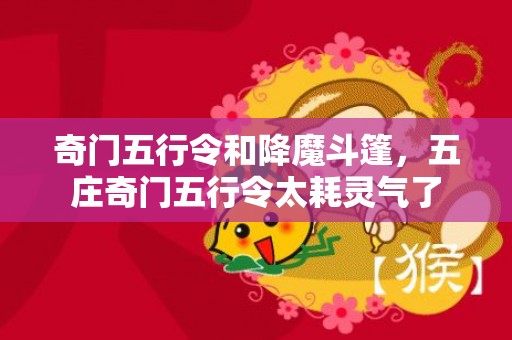 奇门五行令和降魔斗篷，五庄奇门五行令太耗灵气了