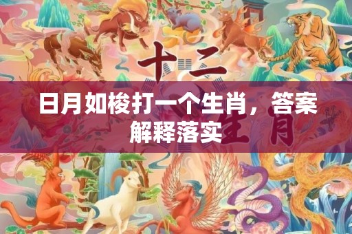 日月如梭打一个生肖，答案解释落实