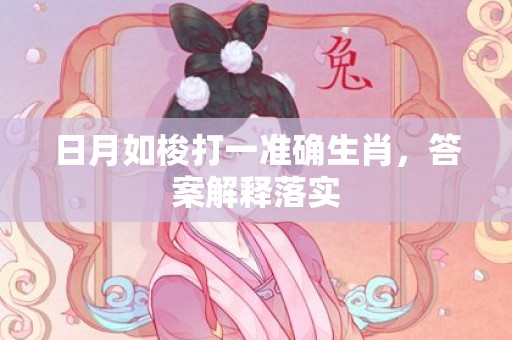 日月如梭打一准确生肖，答案解释落实
