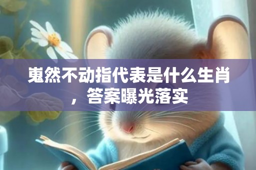 嵬然不动指代表是什么生肖，答案曝光落实