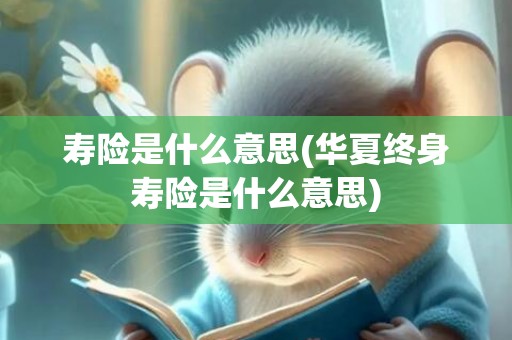 寿险是什么意思(华夏终身寿险是什么意思)