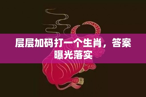 层层加码打一个生肖，答案曝光落实
