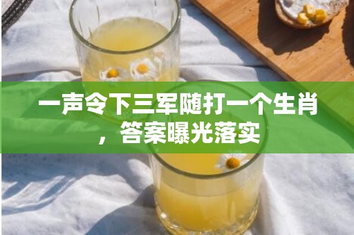 一声令下三军随打一个生肖，答案曝光落实