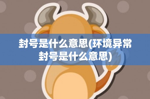 封号是什么意思(环境异常封号是什么意思)