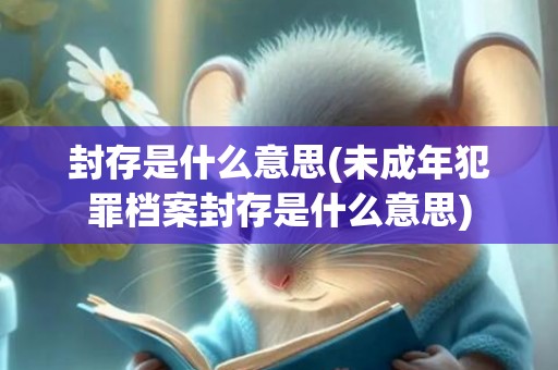 封存是什么意思(未成年犯罪档案封存是什么意思)