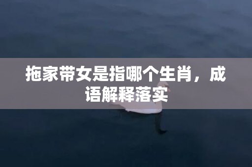 拖家带女是指哪个生肖，成语解释落实