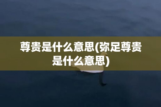尊贵是什么意思(弥足尊贵是什么意思)