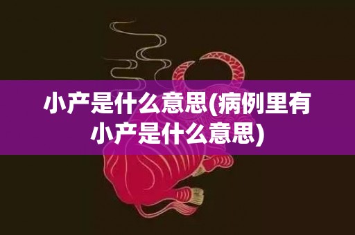 小产是什么意思(病例里有小产是什么意思)