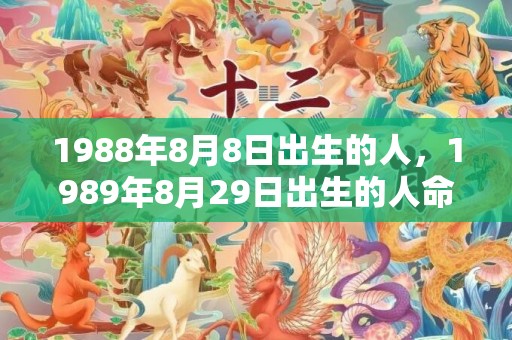 1988年8月8日出生的人，1989年8月29日出生的人命好吗