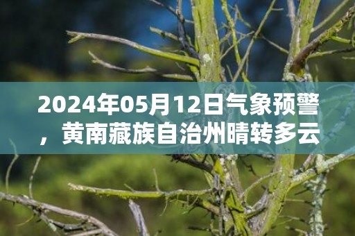 2024年05月12日气象预警，黄南藏族自治州晴转多云最高温度23℃