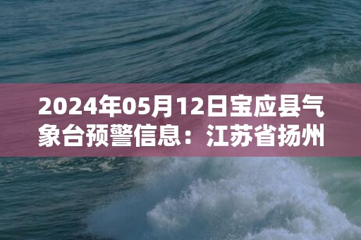2024年05月12日宝应县气象台预警信息：江苏省扬州市宝应县发布大雾橙色预警